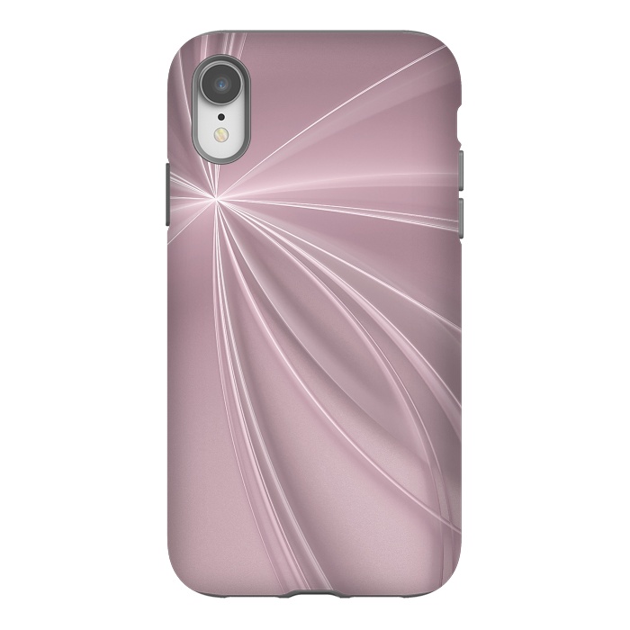 iPhone Xr StrongFit Fractal Light Rays Soft Pink by Andrea Haase