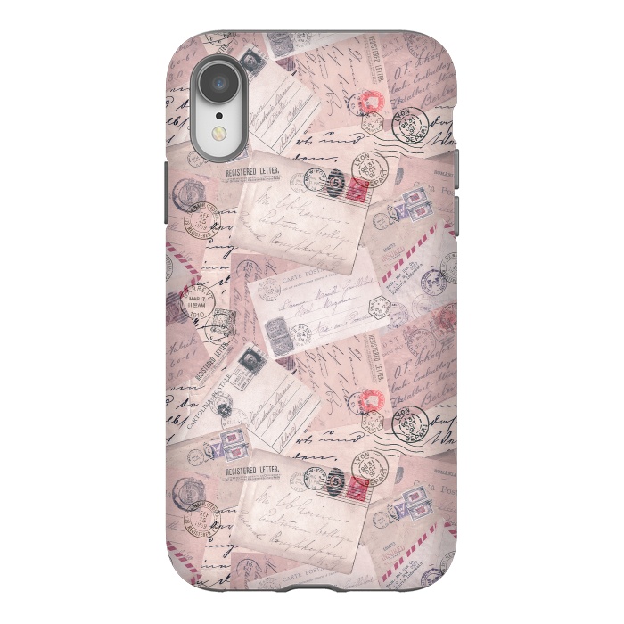 iPhone Xr StrongFit Vintage Letter Collage In Soft Pink by Andrea Haase
