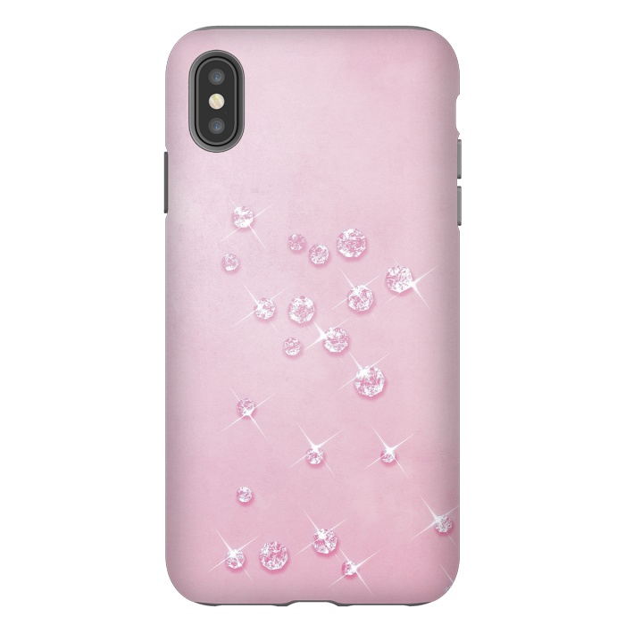 iPhone Xs Max StrongFit Sparkling Pink Rhinestones by Andrea Haase