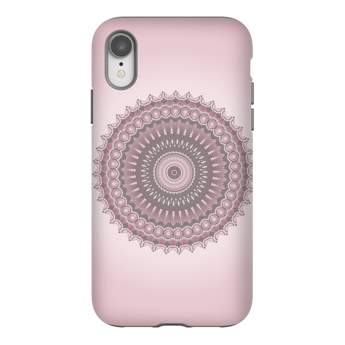 iPhone Xr StrongFit Soft Pink Mandala Design by Andrea Haase