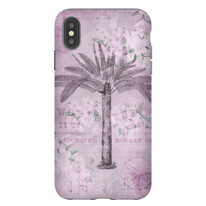 iPhone Xs Max StrongFit Vintage Palm Tree Art by Andrea Haase