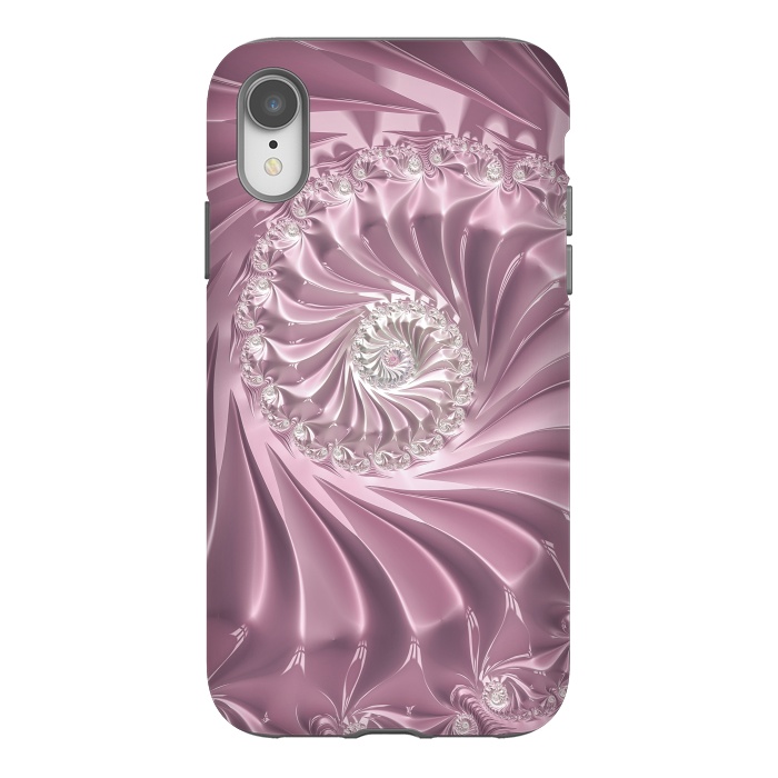 iPhone Xr StrongFit Soft Pink Glamorous Fractal by Andrea Haase