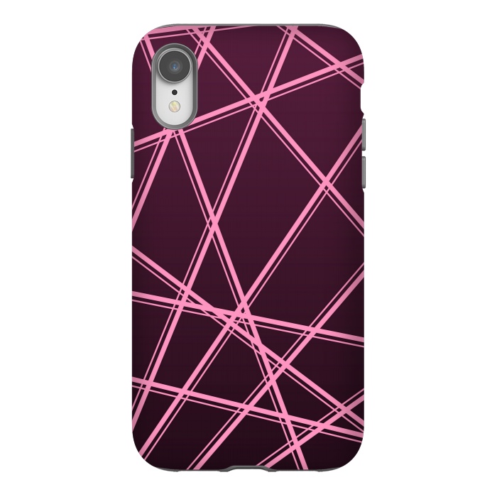 iPhone Xr StrongFit PINK LINES PATTERN by MALLIKA