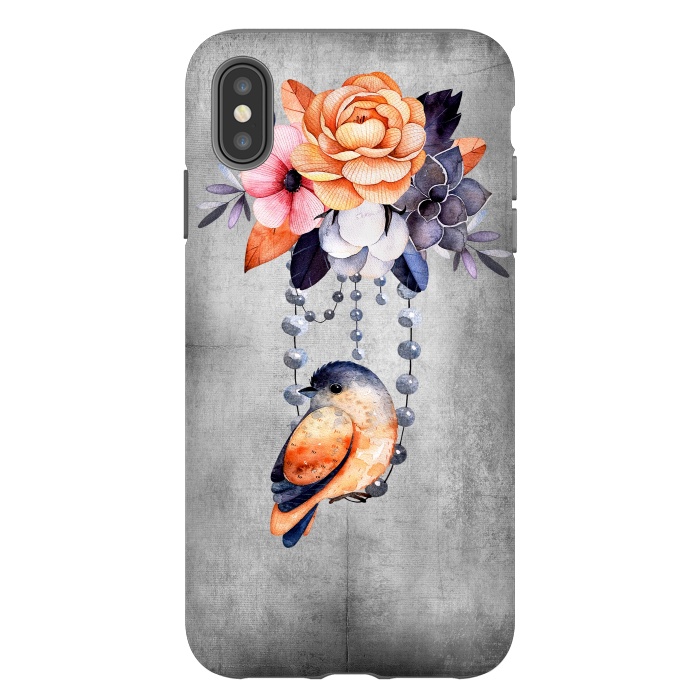 iPhone Xs Max StrongFit Vintage flowers and bird by  Utart