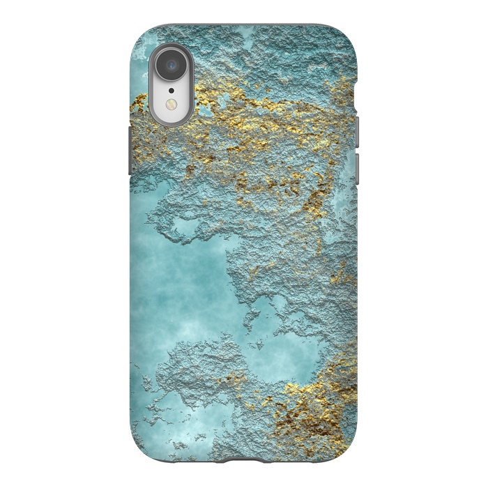 iPhone Xr StrongFit Gold Teal Minearal by Andrea Haase