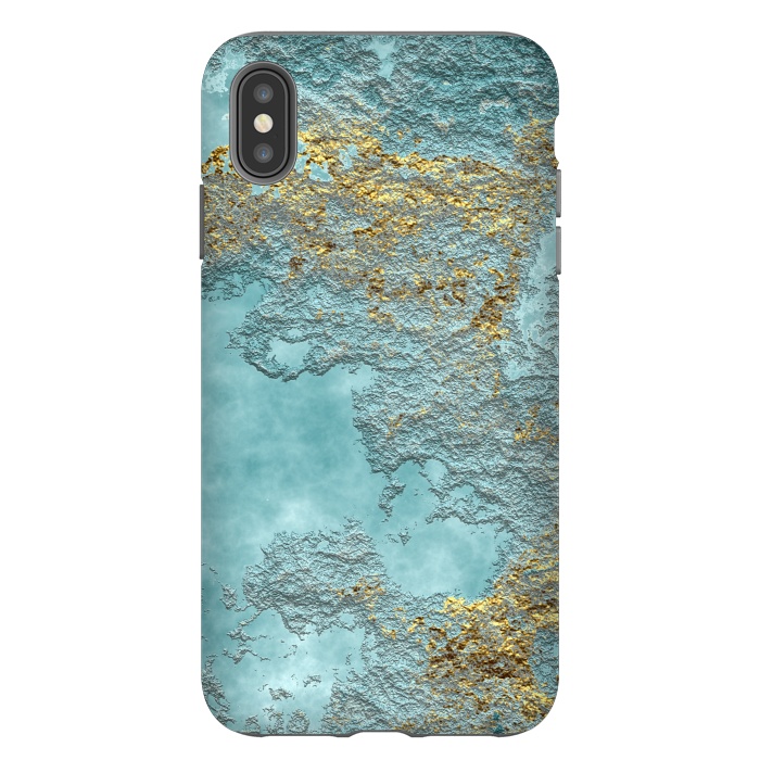 iPhone Xs Max StrongFit Gold Teal Minearal by Andrea Haase
