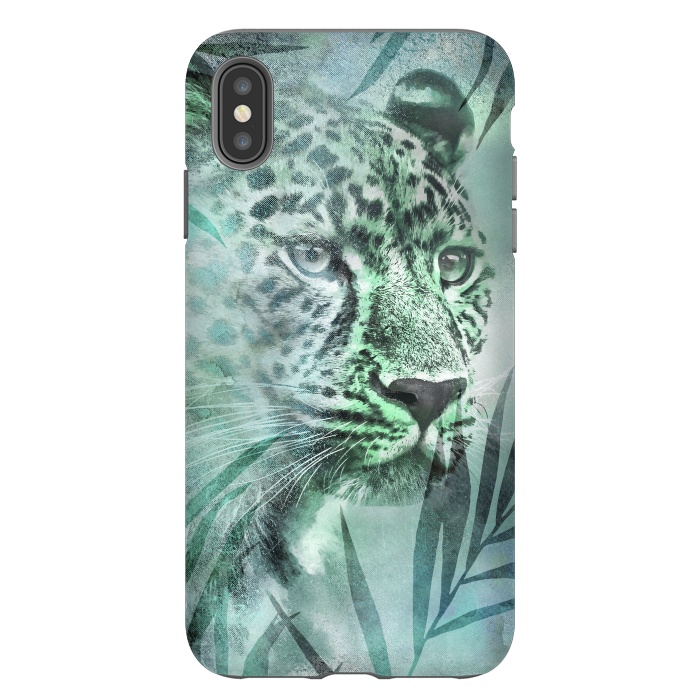 iPhone Xs Max StrongFit Cheetah Green Jungle 2 by Andrea Haase