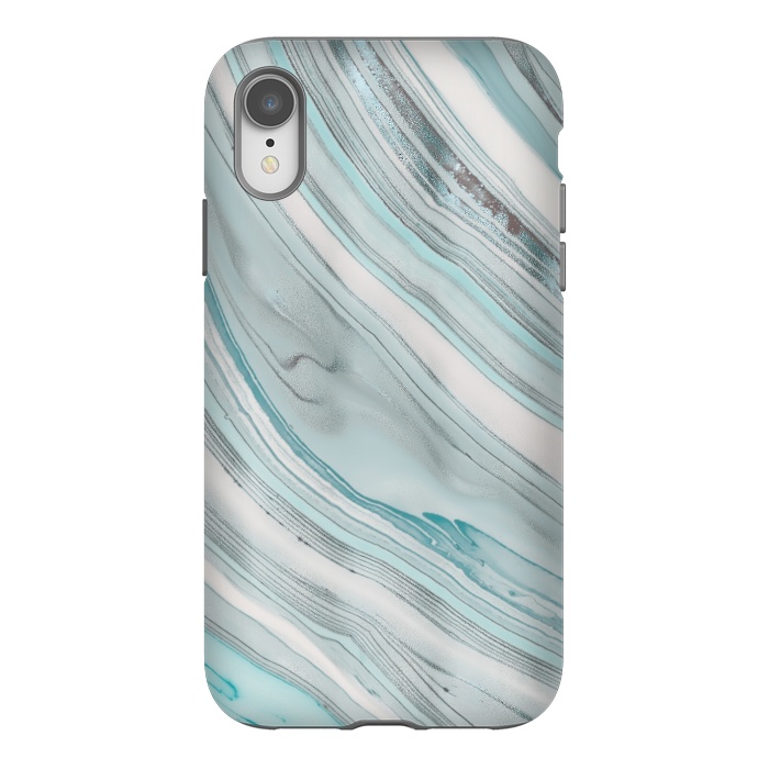 iPhone Xr StrongFit Teal Marble Elegance 2 by Andrea Haase