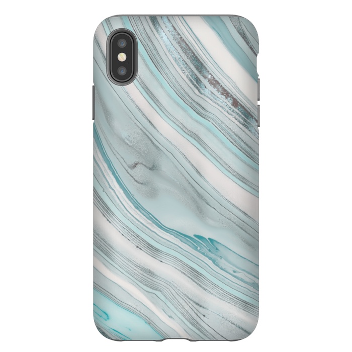 iPhone Xs Max StrongFit Teal Marble Elegance 2 by Andrea Haase