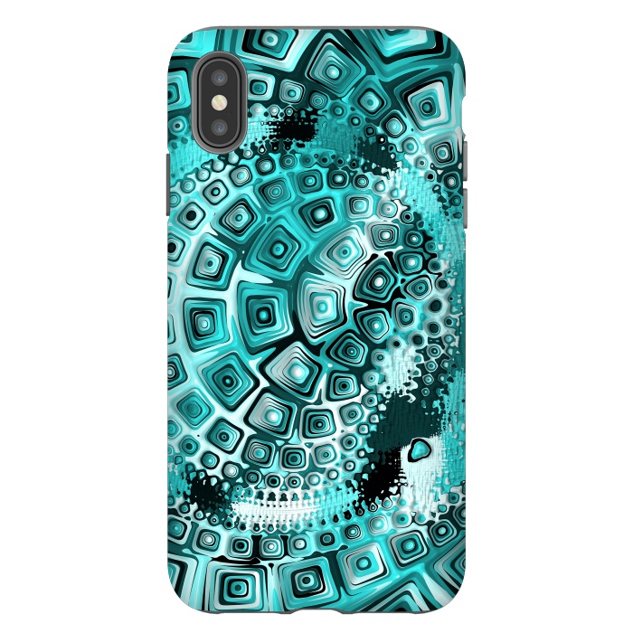 iPhone Xs Max StrongFit Teal Blue Fractal 2 by Andrea Haase