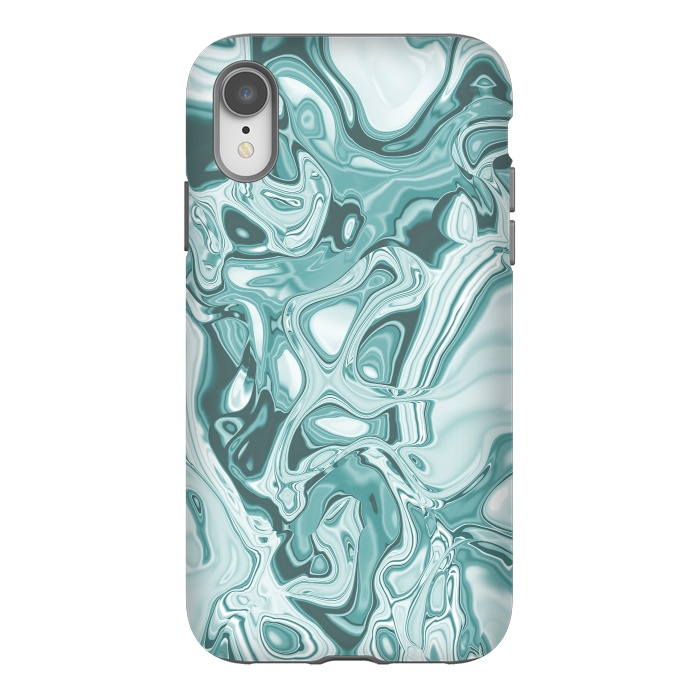 iPhone Xr StrongFit Faux Marble Teal Green 2 by Andrea Haase