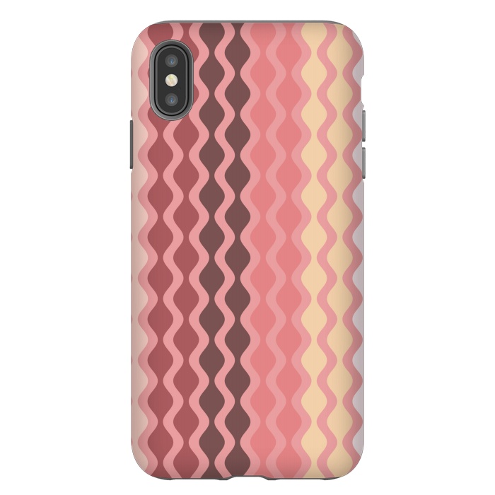 iPhone Xs Max StrongFit Falling Waves in Pink and Brown by Paula Ohreen
