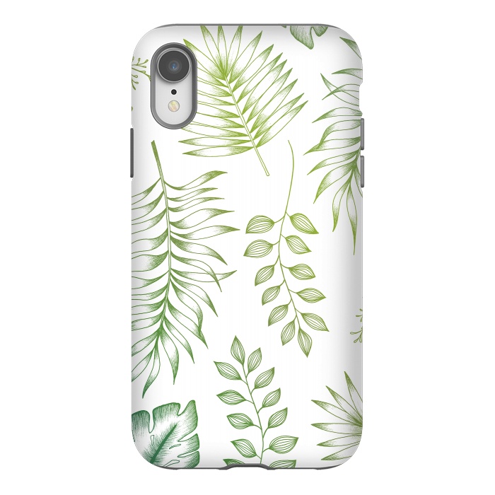 iPhone Xr StrongFit Tropical Leaves by Barlena