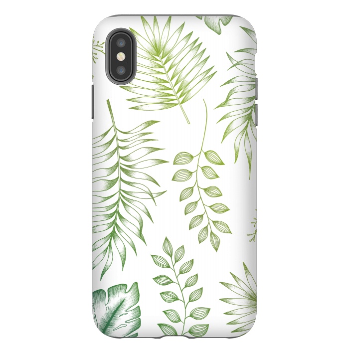 iPhone Xs Max StrongFit Tropical Leaves by Barlena