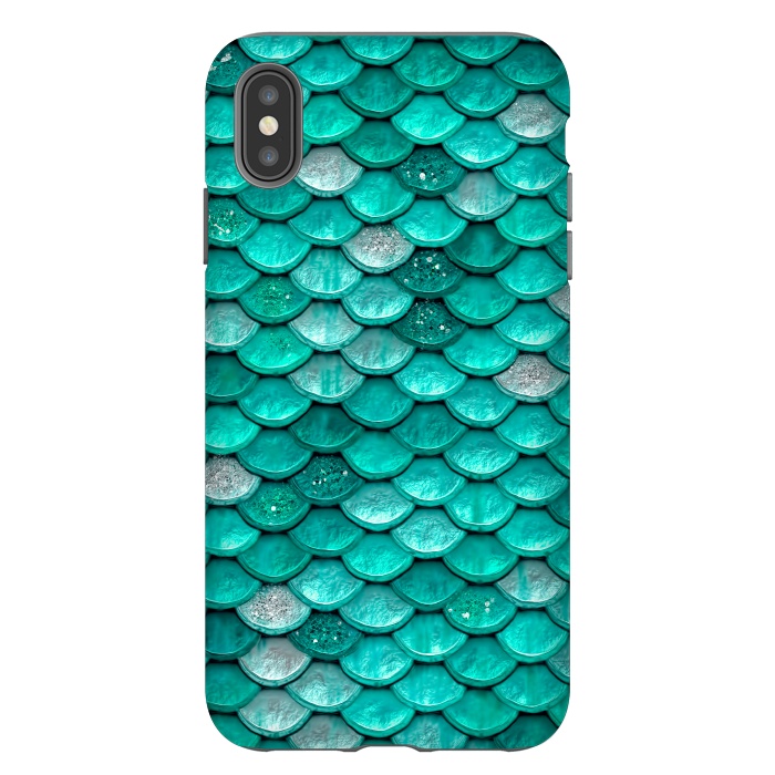 iPhone Xs Max StrongFit Mint Glitter Metal Mermaid Scales by  Utart
