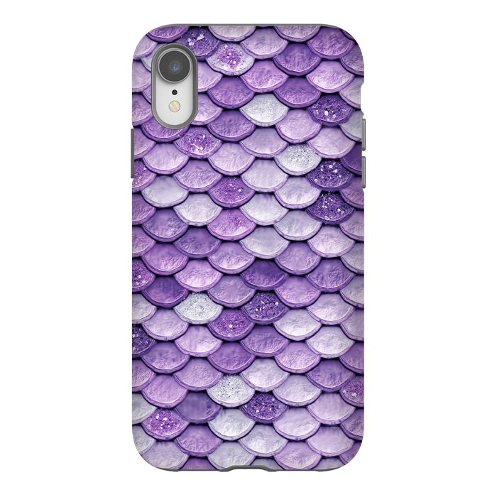 iPhone Xr StrongFit Purple Metal Glitter Mermaid Scales by  Utart