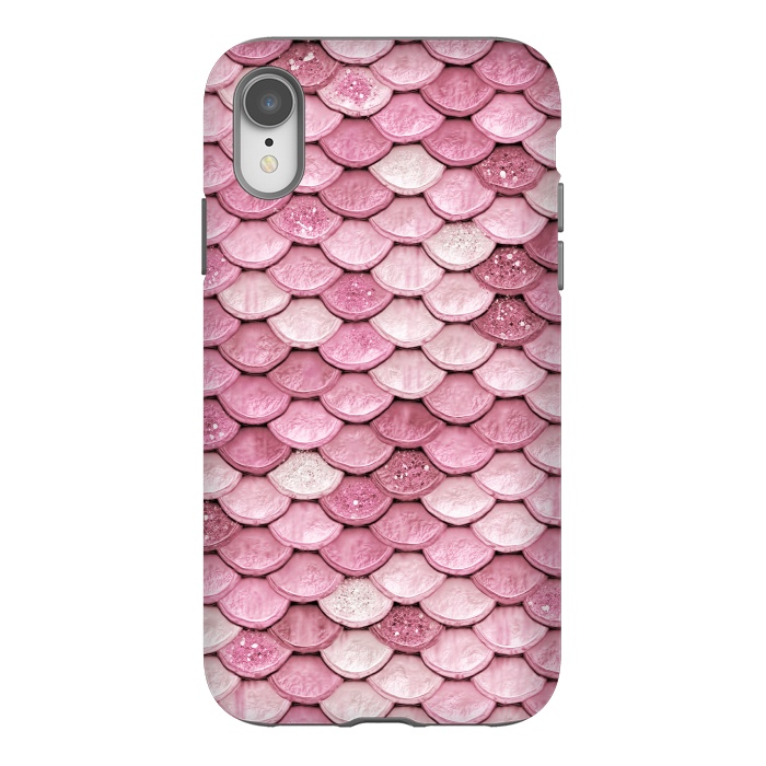 iPhone Xr StrongFit Pink Glitter Mermaid Scales by  Utart