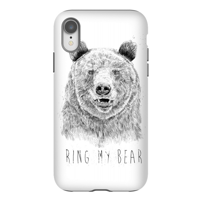 iPhone Xr StrongFit Ring my bear (bw) by Balazs Solti
