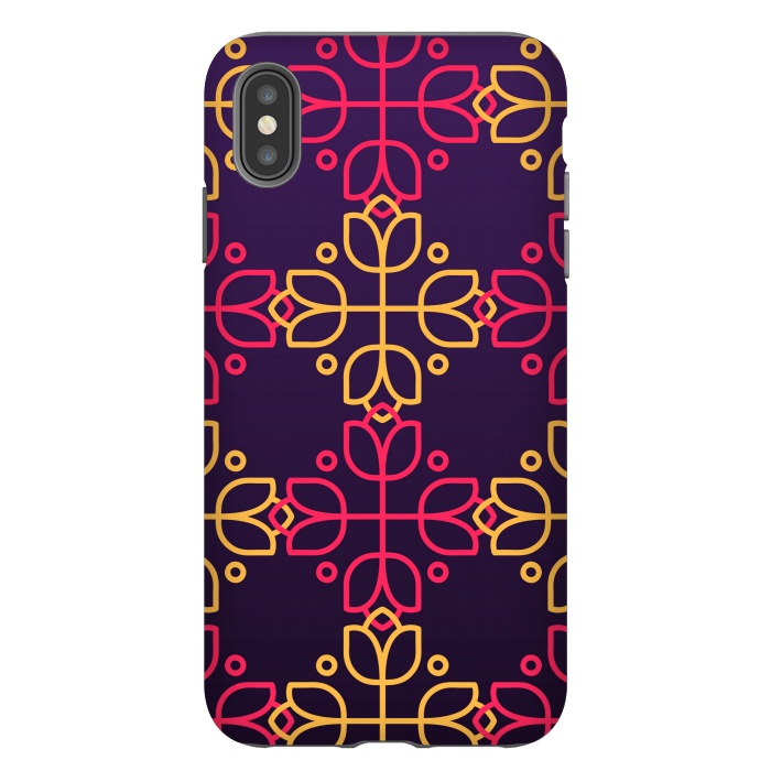 iPhone Xs Max StrongFit yellow pink floral pattern by MALLIKA