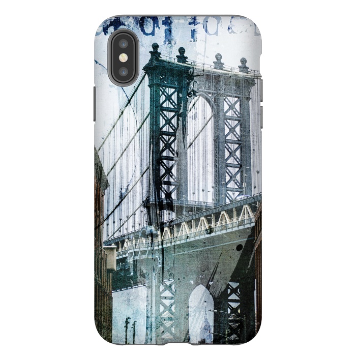 iPhone Xs Max StrongFit Brooklyn Bridge Grunge Mixed Media Art by Andrea Haase