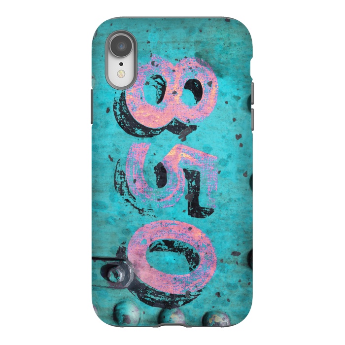 iPhone Xr StrongFit Number 850 Spray Paint Grunge by Andrea Haase