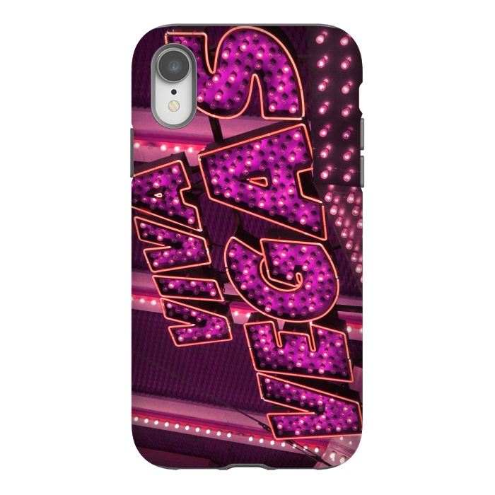 iPhone Xr StrongFit Pink Las Vegas Neon Sign by Andrea Haase