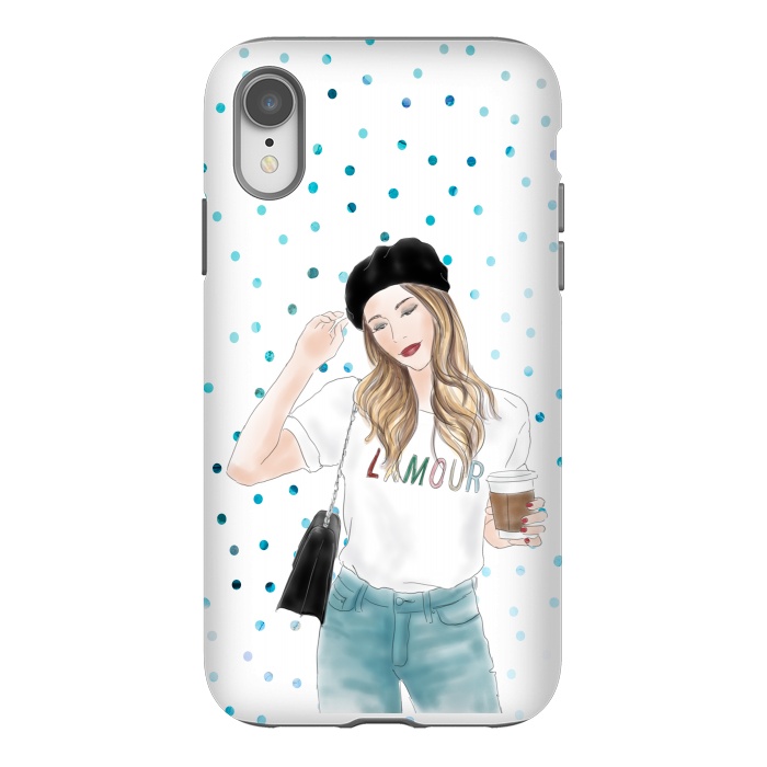 iPhone Xr StrongFit Lamour Coffee Fashion Girl by DaDo ART