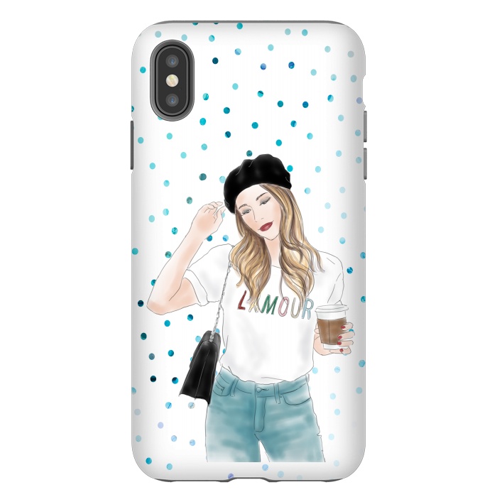 iPhone Xs Max StrongFit Lamour Coffee Fashion Girl by DaDo ART