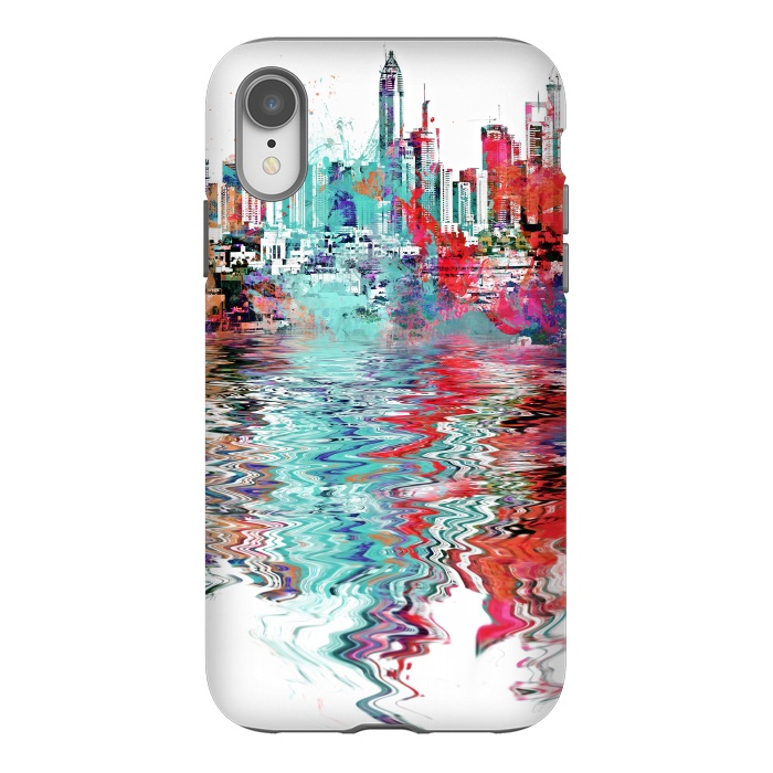 iPhone Xr StrongFit Surreal City Skyline by Andrea Haase