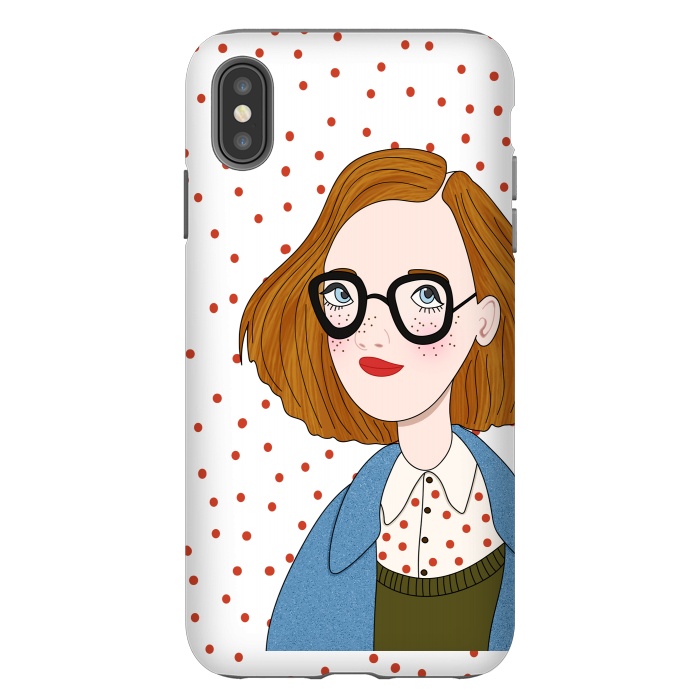 iPhone Xs Max StrongFit Trendy Fashion Girl with Red Polka Dots by DaDo ART