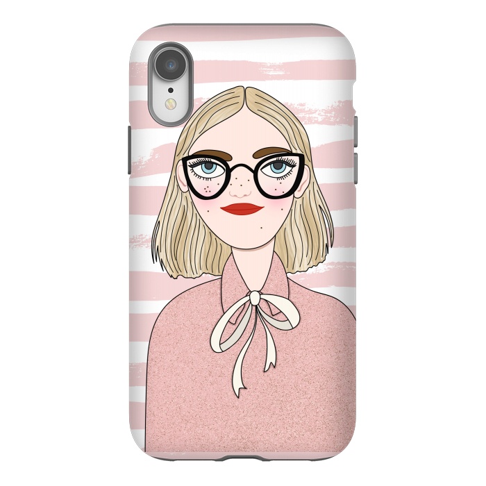 iPhone Xr StrongFit Cute Pink Fashion Girl by DaDo ART