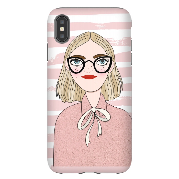 iPhone Xs Max StrongFit Cute Pink Fashion Girl by DaDo ART