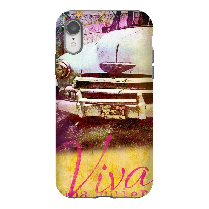 iPhone Xr StrongFit Viva Cuba Old Car Mixed Media Art by Andrea Haase