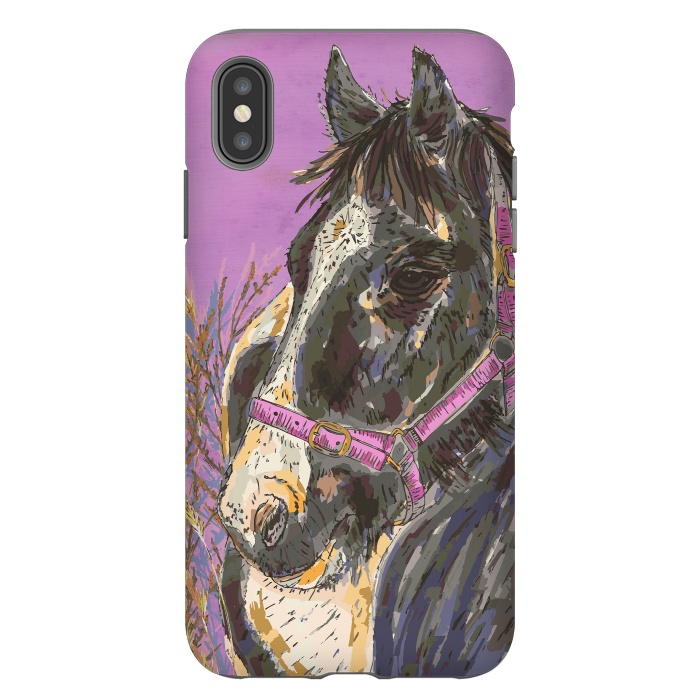 iPhone Xs Max StrongFit Black and White Horse by Lotti Brown