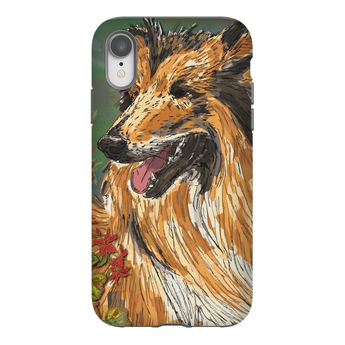 iPhone Xr StrongFit Rough Collie (Summer) by Lotti Brown