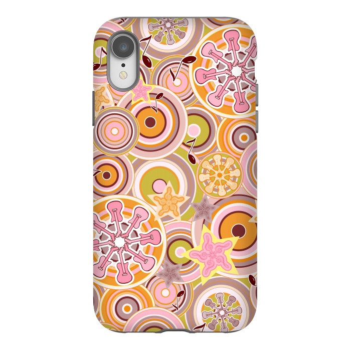 iPhone Xr StrongFit Glam Boho Rock in Pink and Orange by Paula Ohreen