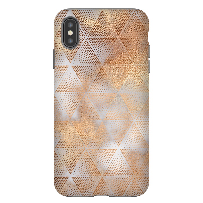 iPhone Xs Max StrongFit Rose Gold Marble Triangle Pattern by  Utart