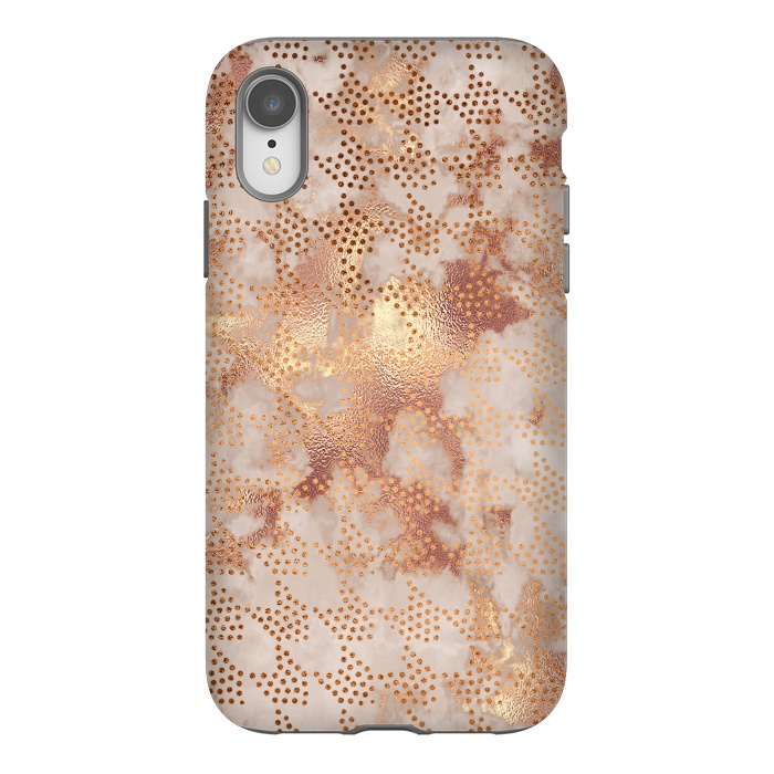 iPhone Xr StrongFit Geometrical modern Rose Gold Marble Pattern by  Utart