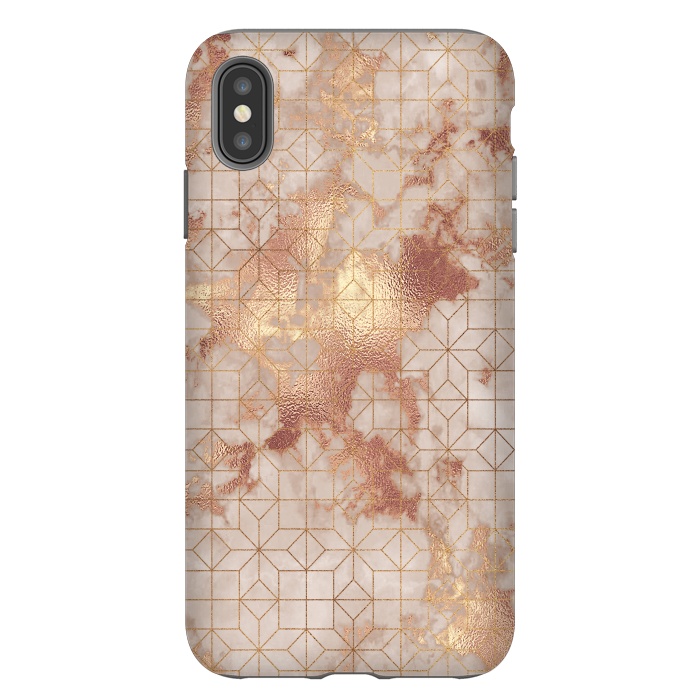 iPhone Xs Max StrongFit Simply Minimalistic  Rose Gold Shapes Marble Pattern by  Utart