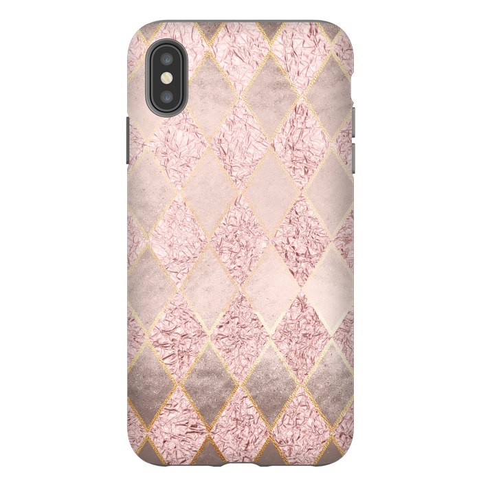 iPhone Xs Max StrongFit Rose Gold Glitter Argyle by  Utart