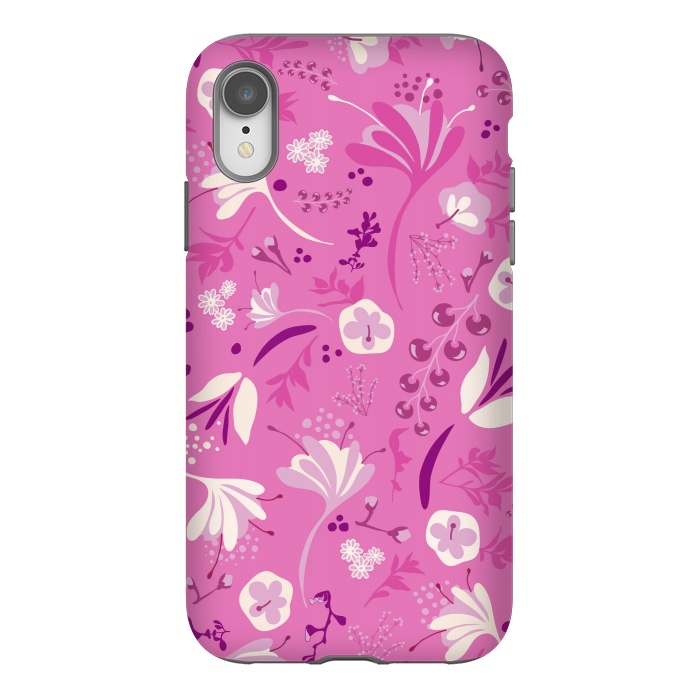 iPhone Xr StrongFit Beautiful Blooms in Pink and White by Paula Ohreen