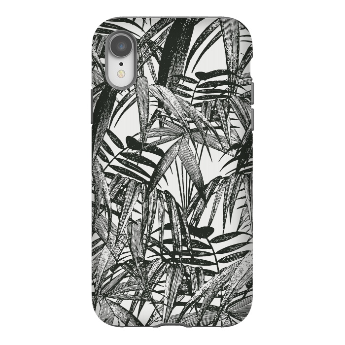 iPhone Xr StrongFit Vintage Palm Leaves Black And White by Andrea Haase