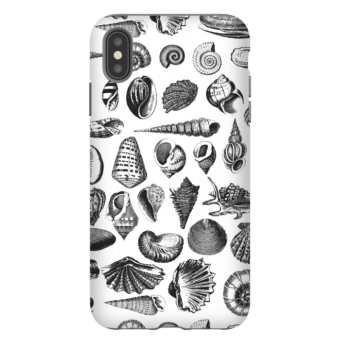 iPhone Xs Max StrongFit Vintage Seashell Collection Black And White by Andrea Haase