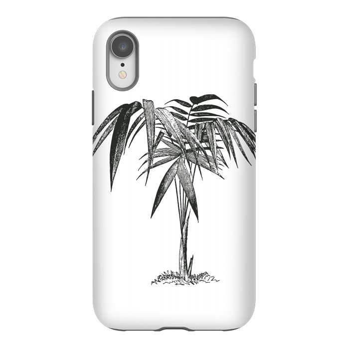 iPhone Xr StrongFit Black And White Vintage Palm Tree by Andrea Haase