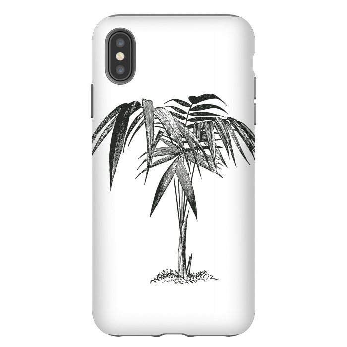 iPhone Xs Max StrongFit Black And White Vintage Palm Tree by Andrea Haase