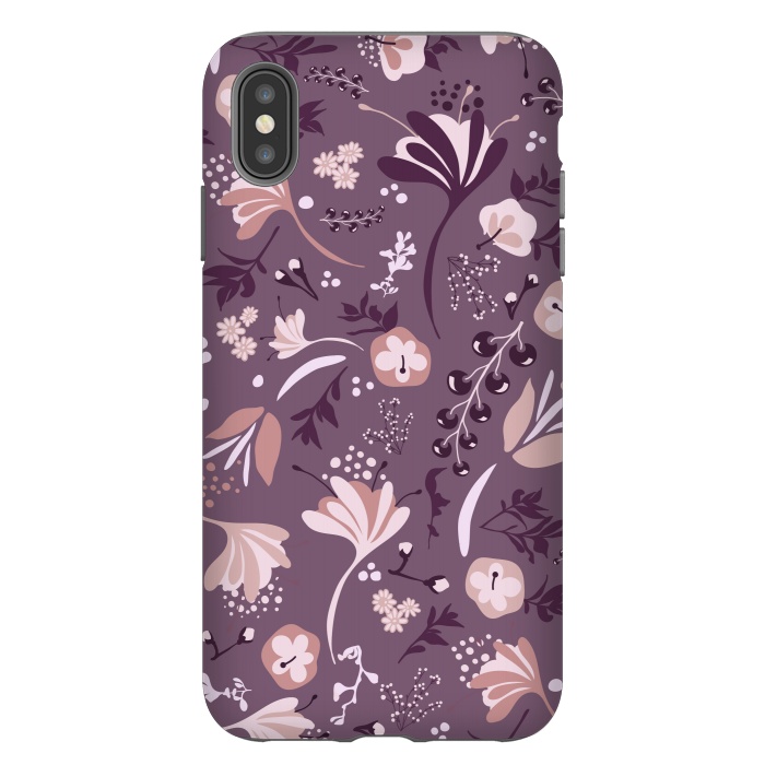 iPhone Xs Max StrongFit Beautiful Blooms on Purple by Paula Ohreen