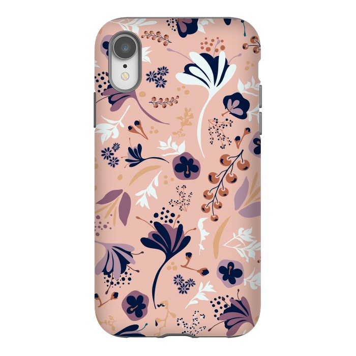 iPhone Xr StrongFit Beautiful Blooms on Salmon Pink by Paula Ohreen