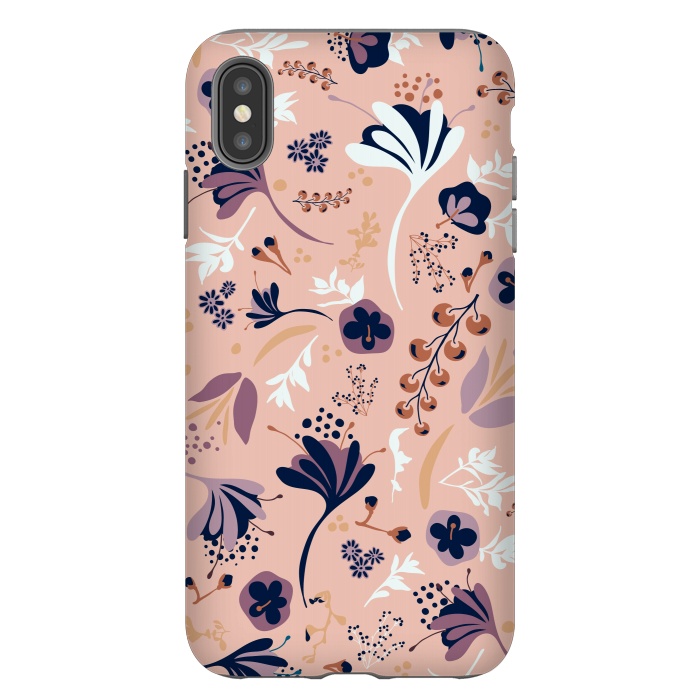 iPhone Xs Max StrongFit Beautiful Blooms on Salmon Pink by Paula Ohreen