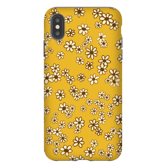 iPhone Xs Max StrongFit Ditsy Daisies on Mustard by Paula Ohreen