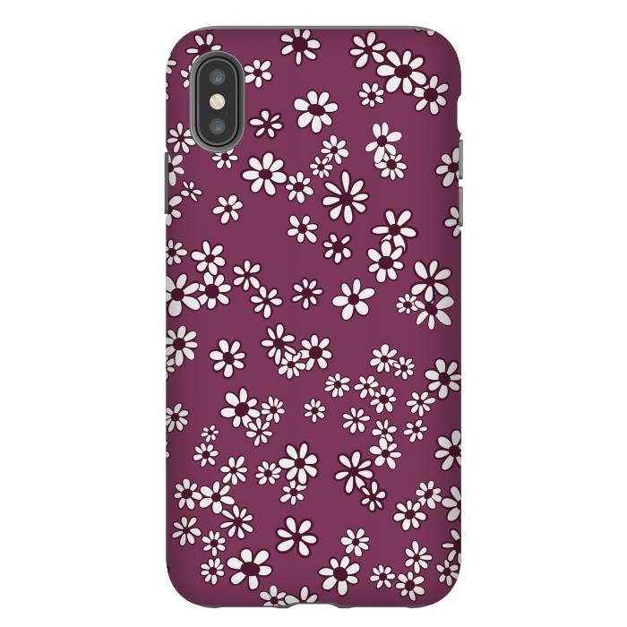 iPhone Xs Max StrongFit Ditsy Daisies on Purple by Paula Ohreen